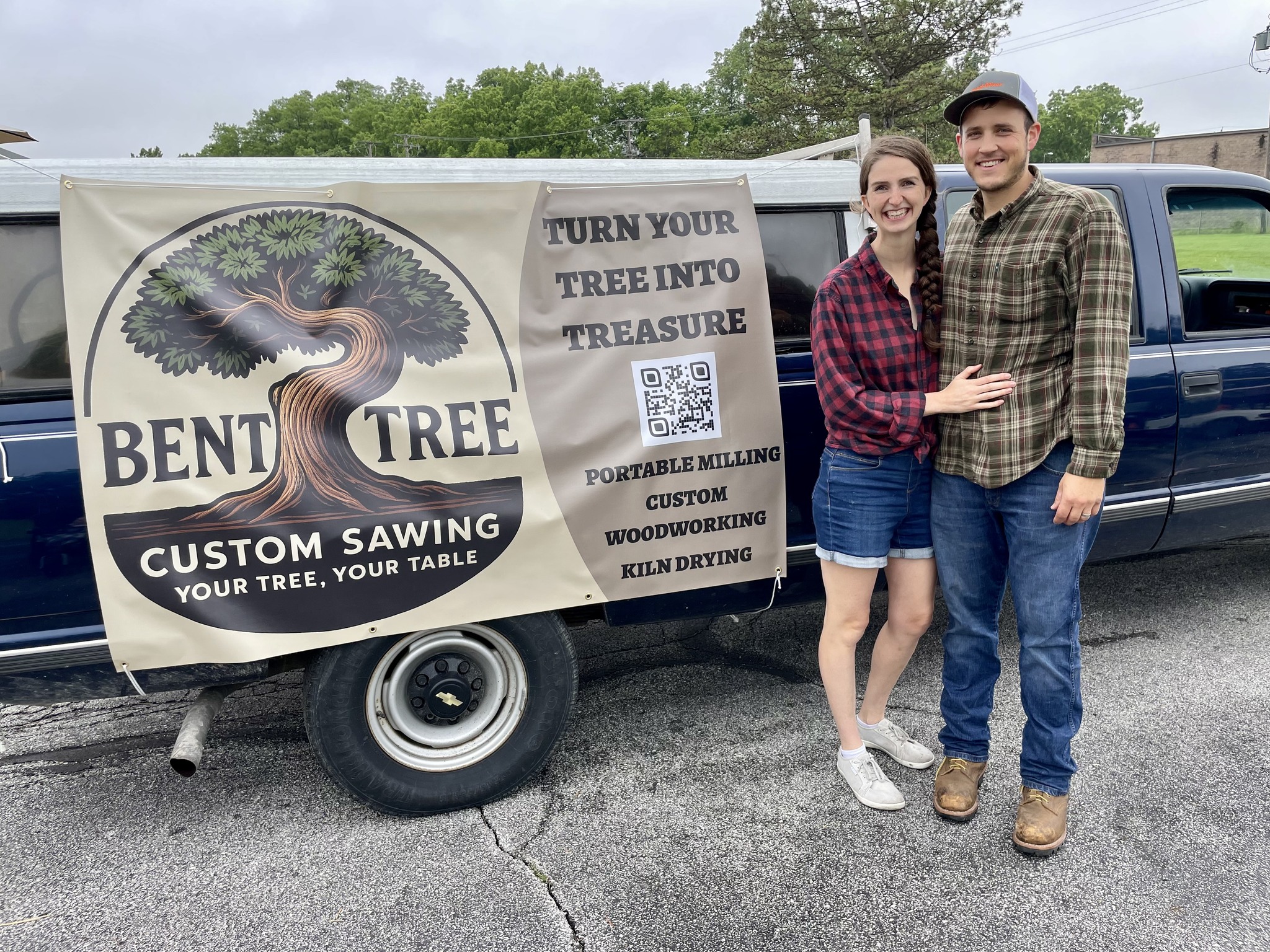 Bent Tree Custom Sawing, a family-owned mobile sawmill in Churubusco, Indiana